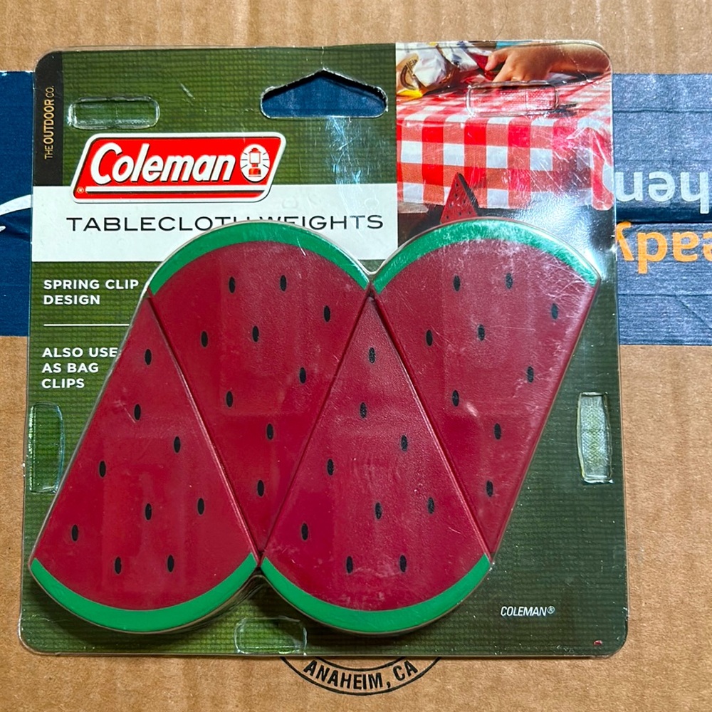 Adorable Coleman Watermelon 🍉 Tablecloth Weights Set of Four (4)